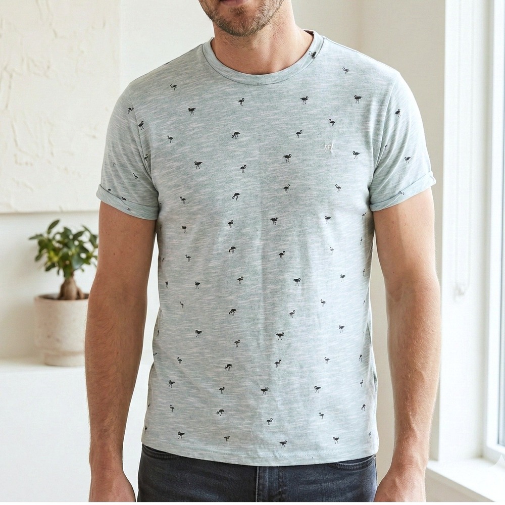 Mistral Mens Flamingo T- Shirt Size S Blue Limited Edition Short Sleeve Surf‎
